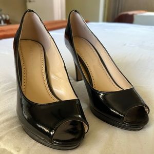 Adrienne Vittadini Black Open Toe Heels Size 9.5